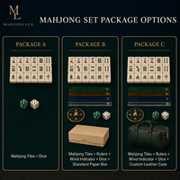 Jeu de Mahjong Moderne et Tuiles pour 4 Joueurs – Soirée Familiale, Fête à Domicile, Divertissement – Dés de Mahjong en Résine, Boîte Cadeau, Taille Personnalisée