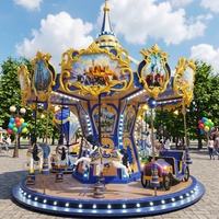 Carrusel de Caballos Giratorio de Fibra de Vidrio para Parque de Atracciones, Precio Bajo, en Venta