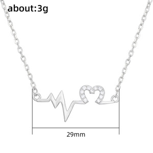 Collar con Colgante de Corazón con Latido Hueco para Mujer, Cadena Creativa para Clavícula, Joyería de Moda - Product Image 4