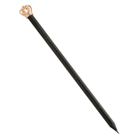 Crayon en bois noir avec couronne multicolore et logo personnalisé – Promotion spéciale