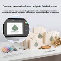 Tas Tote Warna Solid Tebal untuk Pameran, Custom dengan Logo Cetak, Kartu Putih Cetak Offset untuk Bisnis, Belanja, dan Iklan