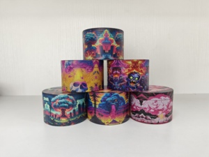 Round Zinc Alloy Manual Modern Herb Grinder 63mm with Full Printed Art Design for Accessory - Product Image 1