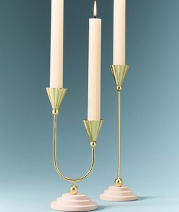 Candelabro Decorativo de Metal con Base de Mármol, Portavelas de Metal para Velas Cónicas y Votivas, para Centros de Mesa de Boda - Product Image 1