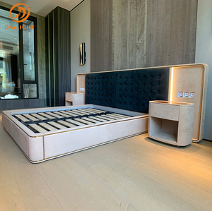 Camas personalizadas de fábrica china, muebles con marco de madera y cuero - Product Image 4