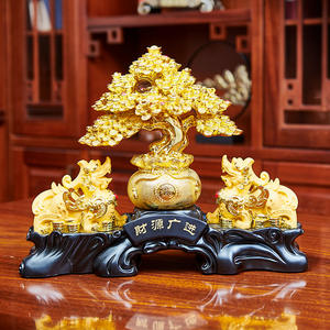 NAFU eco-friendly oro sabbia 3D resina ricchezza albero ornamenti Senior Sense oro coraggiosa recluta per la fortuna del soggiorno - Product Image 1