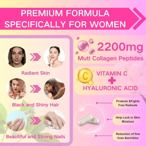 Suplementos para blanquear la piel OEM con etiqueta privada, cápsulas de colágeno, biotina, vitamina C, productos de belleza para mujeres, hombres, mujeres embarazadas no - Product Image 3