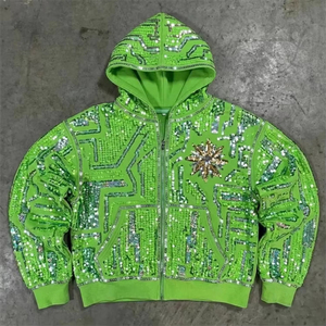 <span class=keywords><strong>Felpa</strong></span> <span class=keywords><strong>con</strong></span> Cappuccio Personalizzata <span class=keywords><strong>con</strong></span> Ricami e Strass, Stampa Digitale Invernale, Tinta Unita, <span class=keywords><strong>con</strong></span> Paillettes, <span class=keywords><strong>Oversize</strong></span>, <span class=keywords><strong>con</strong></span> Zip, 100% Cotone 450 Gsm - Product Image 1