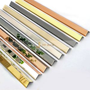 LL146 Waterproof Apartment Decoration L Shape PVD Coated Gold Mirror Polished Stainless Steel <b>Corner</b> Edge Tile Trim - Product Image 6
