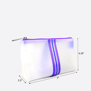 กระเป๋าเครื่องสำอางลายทางแบบมินิมอล  กระเป๋าจัดระเบียบอเนกประสงค์  กระเป๋าคลัทช์ลายทางสำหรับใส่ในกระเป๋า - Product Image 2