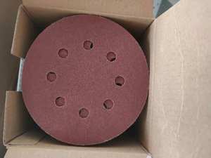 Kích thước tùy chỉnh màu đỏ nhôm Oxit Móc & vòng chà nhám đĩa PSA đĩa mài mòn để đánh bóng kim loại gỗ - Product Image 6