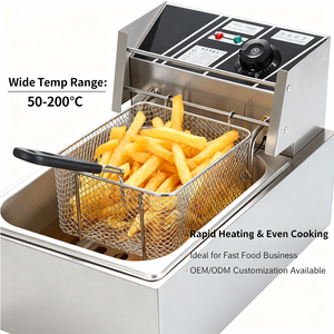 <span class=keywords><strong>Friteuse</strong></span> Électrique Maison en Acier Inoxydable 4L 6L avec Fenêtre, Machine à Filtrer l'Huile pour Fast-Food et Usage en Cuisine - Product Image 5