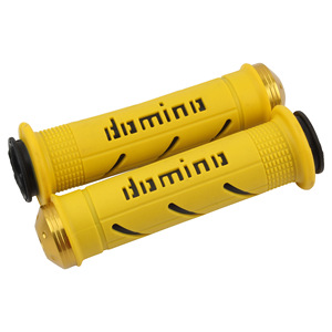 Poignées de guidon Domino 22-24mm, extrémité noire et dorée pour moto, ATV, accélérateur - Product Image 5
