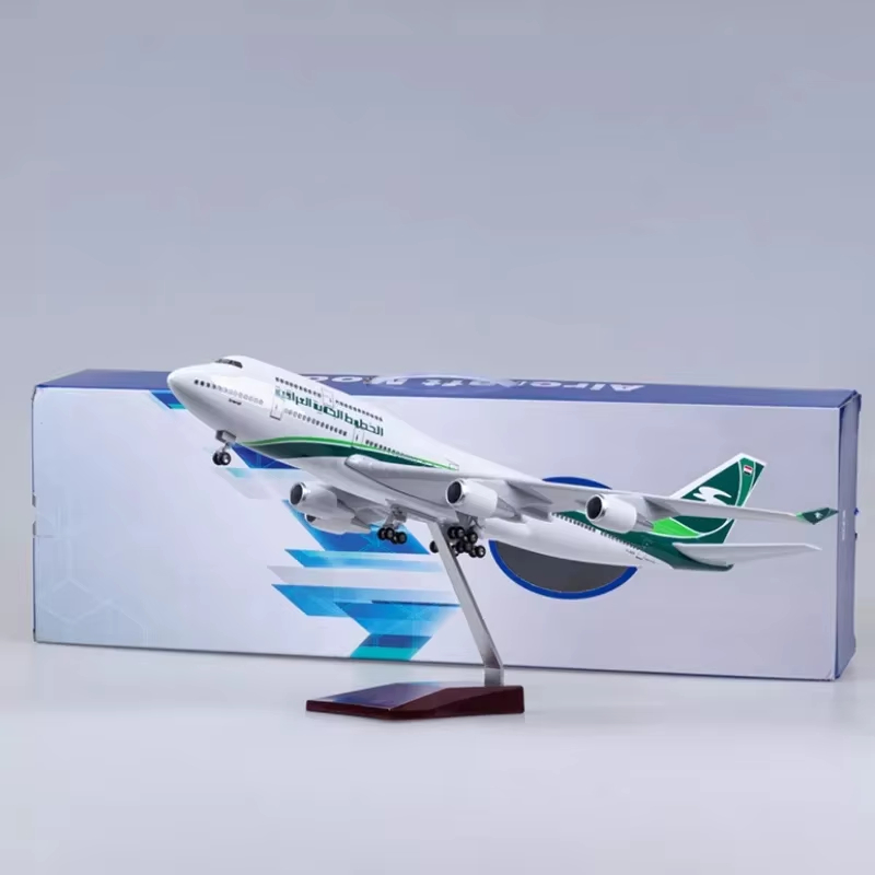47cm Iraqi Airways B747 Resin Airplane Model with Wheels