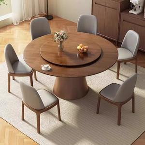 <span class=keywords><strong>Tavolo</strong></span> da Pranzo Rotondo in Legno Massello con Lazy Susan e Base <span class=keywords><strong>a</strong></span> Piedistallo Resistente per Sale VIP di Ristoranti Cinesi di Alta Gamma. - Product Image 3
