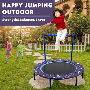 Trampolín Redondo Plegable para Interiores y Exteriores, Colchoneta de Salto de 38 Pulgadas, Mini Trampolín para Niños Pequeños con Asa - Product Image 6