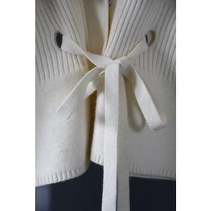 Nuovo Stile Invernale 2025 Elegante <span class=keywords><strong>Cardigan</strong></span> in Lana e Misto Lana per Donna <span class=keywords><strong>con</strong></span> Colletto in <span class=keywords><strong>Pelliccia</strong></span> di Volpe - Product Image 3