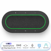 Haut-parleur de conférence USB avec microphone omnidirectionnel 360°, 48 kHz, suppression d'écho 640 ms pour salle de réunion, directement de l'usine