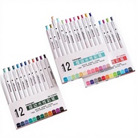 Stylos aquarelles à pression en gros, encre à base d'eau, pinceaux de peinture artistique, fournitures de papeterie pour enfants, ensemble de crayons de couleur