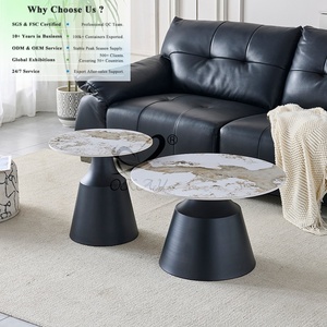 Mesa de Centro OKAY, Diseño Robusto y Confiable, Moderna y Minimalista para Sala de Estar, con Superficie de Cerámica Premium, Juego de Mesa de Centro Moderna - Product Image 1