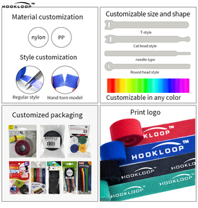 批发环保后钩环扣带背靠背粘性带印花标志 - Product Image 6