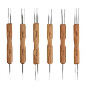 Accessoires tressés à double extrémité avec poignée en bambou, crochet, outil, crochet - Product Image 6