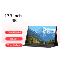 Moniteur portable tactile 4K de 17,3 pouces avec luminosité de 500 nits et gamme de couleurs 100% DCI-P3