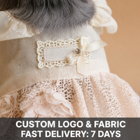 Robe élégante en dentelle pour animaux de compagnie, broderie 3D de roses, vêtements pour chiens, doublure en coton doux, tenue de mariage pour chiots, pour chiens de petite et moyenne taille, vente en gros