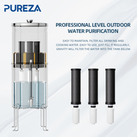 Filtre à eau portable manuel NSF 53 en acier inoxydable de 2,25/2,9 gallons, élimine les PFAS et les COV, compatible avec les filtres à eau Ber-key Waterdrop