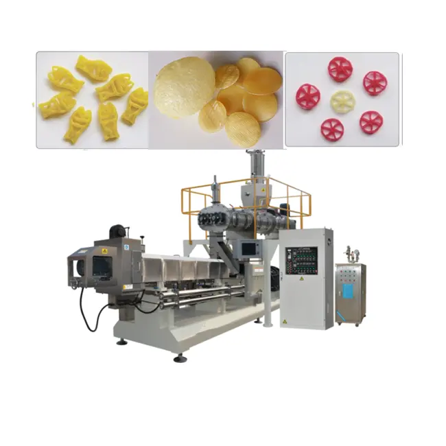 Fry Papad Pellet Chips Extruder Machine/3d 2d Fryums Snack Process Plant/Wheat potato chips production line Jinan DG