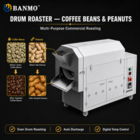 Machine à torréfier les noix de type tambour à gaz BANMO, torréfacteur commercial de céréales, de cacao, d'amandes, d'arachides et de grains de café pour atelier de transformation alimentaire