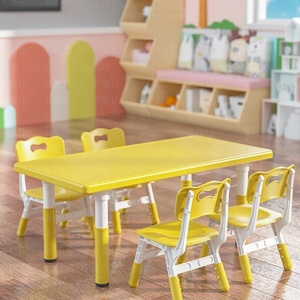 Table et chaise d'étude pour enfants en plastique durable et réglables en hauteur, pour la crèche, l'école maternelle, l'hôpital, l'école, la salle de sport et le parc - Product Image 3
