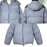 Blouson d'hiver chaud et moelleux pour homme, en toile, avec fermeture éclair, imperméable et résistant à l'humidité, vêtement d'extérieur, fabrication OEM/ODM, personnalisation en gros