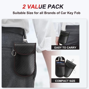 Sac de protection contre les signaux de clé de voiture léger en fibre de carbone, blindage électromagnétique <span class=keywords><strong>RFID</strong></span> <span class=keywords><strong>Faraday</strong></span> et <span class=keywords><strong>anti</strong></span>-dégaussage - Product Image 5