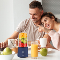 2024 baru USB pengisi daya segar oranye Blender Mini listrik Smoothies enam pisau Blender portabel dan mesin Juicer