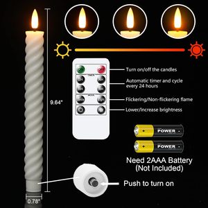 Bougie LED sans flamme en spirale à 10 touches, à piles, effet flamme 3D réaliste, en cire de paraffine – Faite à la main pour le Ramadan et les célébrations des fêtes - Product Image 2