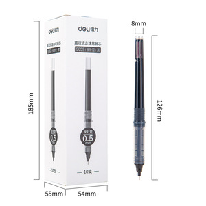 Recharges de stylo à bille liquide Deli Direct 0,5 mm, pointe aiguille, noir, 10 pièces, pour bureau et école - Product Image 3