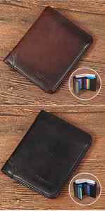 Cartera Delgada Retro de PU para Hombre, Triple Pliegue, Multifuncional, con Clip para Tarjetas de Identificación y Crédito, Solución Práctica para Guardar Dinero - Product Image 4