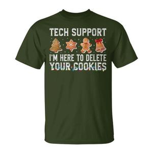 Camiseta de apoyo técnico navideño: Estoy aquí para borrar tus cookies - Diseño navideño - Product Image 1