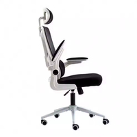 Chaise de bureau exécutive pivotante contemporaine noire en maille avec cadre en fer réglable en hauteur, vente en gros d'usine