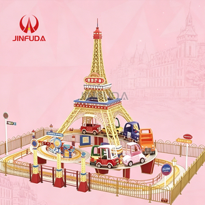 <span class=keywords><strong>Tren</strong></span> de Diversión Infantil para Exteriores con Luces LED, Construcción de Acero, Diseño con Temática de París para Uso en Centros Comerciales - Product Image 1