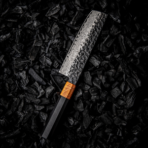 Cuchillo Nakiri Japonés Grandsharp de 6.5 Pulgadas, Acero Damasco de 67 Capas, Cuchillos de <span class=keywords><strong>Cocina</strong></span> 10Cr15Mo, Mango de Ébano y Madera Solidificada - Product Image 2