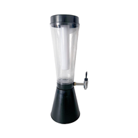 Tour à bière haute en acier inoxydable avec robinets en forme de glaçons, 1,5 L/3 L, distributeur de boissons à bière portable à usage commercial, couleur et logo personnalisables