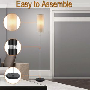 Modern Minimalist <strong>Tall</strong> LED Floor <strong>Lamp</strong> with Beige Shade Iron Body Chain Switch Compatible with E26/E27 Bases for <strong>Living</strong> <strong>Room</strong> - Product Image 4