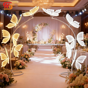 SMOOTH Hot Sales Wedding Butterfly Led Luminous butterfly Prop Arch LED light Butterfly Arch for Wedding <b>Party</b> Aisle <b>Decor</b> - Product Image 1
