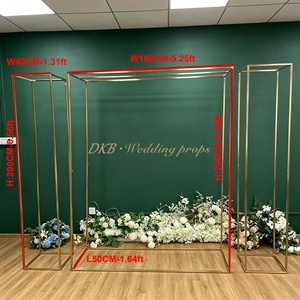 DKB Professional Modern Simple Gold Metal Wedding Arch <b>Backdrop</b> Box <b>Stand</b> for Party Props and Stage Decoration - Product Image 2