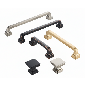 مقابض ومقابض عصرية مربعة الشكل من سبائك الزنك بلون النيكل المصقول للأثاث والخزائن وخزائن الملابس وغرف النوم والحمامات - متينة وصديقة للبيئة - Product Image 3