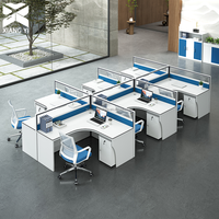 Cloisons de bureau modernes, table de bureau, bureau d'ordinateur, espace de travail, table en bois, poste de travail de bureau, bureau modulaire