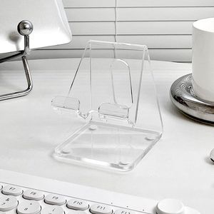 Acrylic Transparent Plastic Yuuyo <b>Foldable</b> Minimalist Design Desktop Phone Stand for <b>Desk</b> Use - Product Image 4