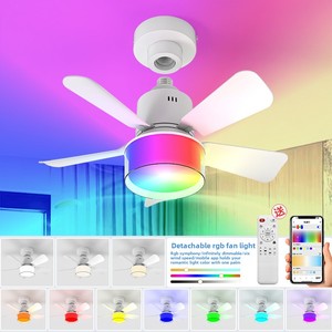 LED <b>Ceiling</b> Fan <b>Light</b> E27 with <b>Remote</b> <b>Control</b> Dimming 6-speed Adjustable Wind Speed Suitable for Living Room Study Home Use - Product Image 1