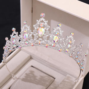 Prinses Kristal Roze Blauwe Kroon Tiara Voor Bruids Bruiloft Prom Verjaardag Cosplay Halloween Kostuums Haaraccessoires Vrouwen Meisjes - Product Image 6